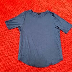 Universal Standard teal short sleeve top, size large